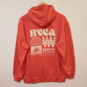 RVCA hoodie with screen printed graphics size extra large.